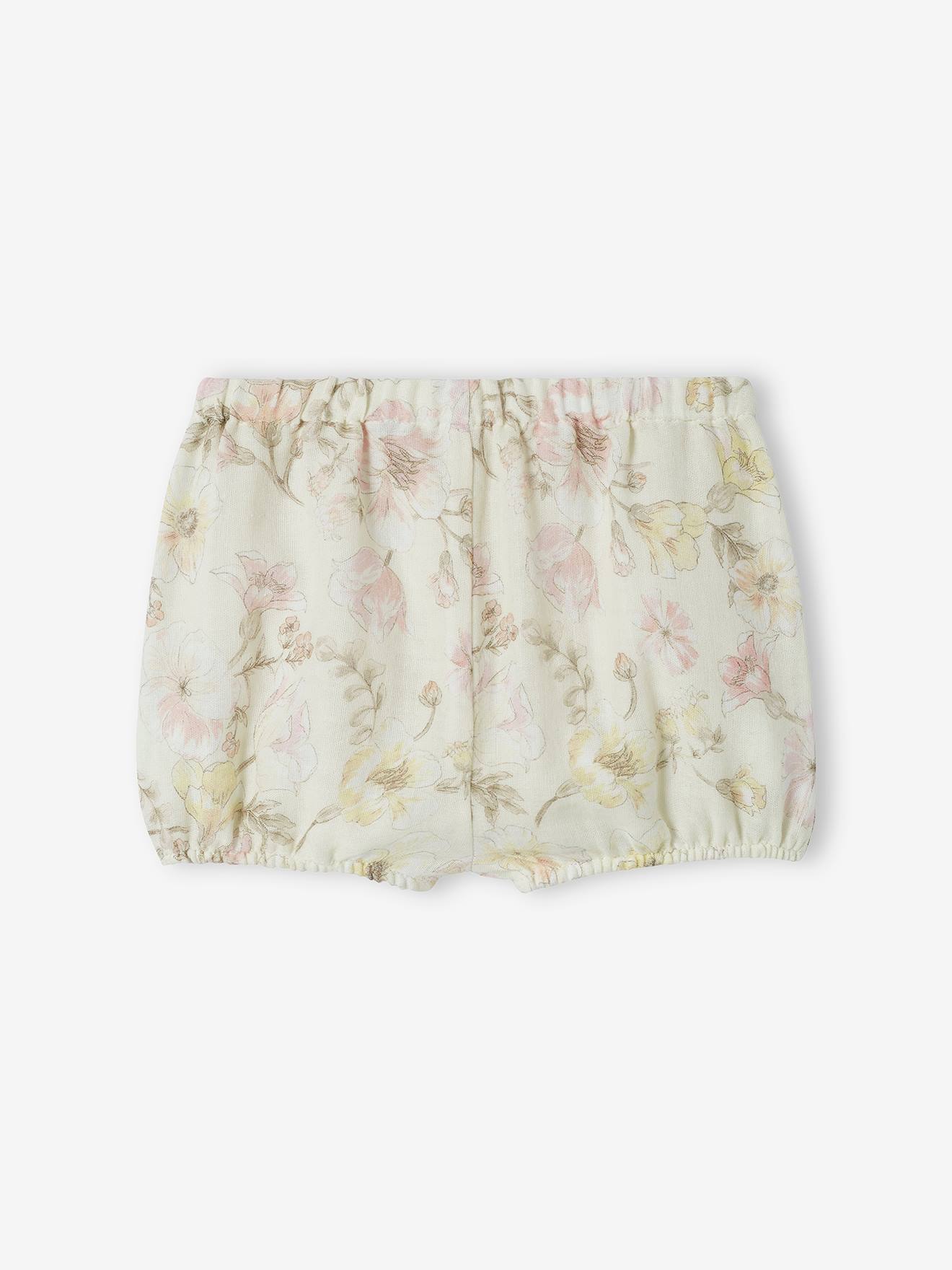 Short de cérémonie bébé en gaze de coton écru