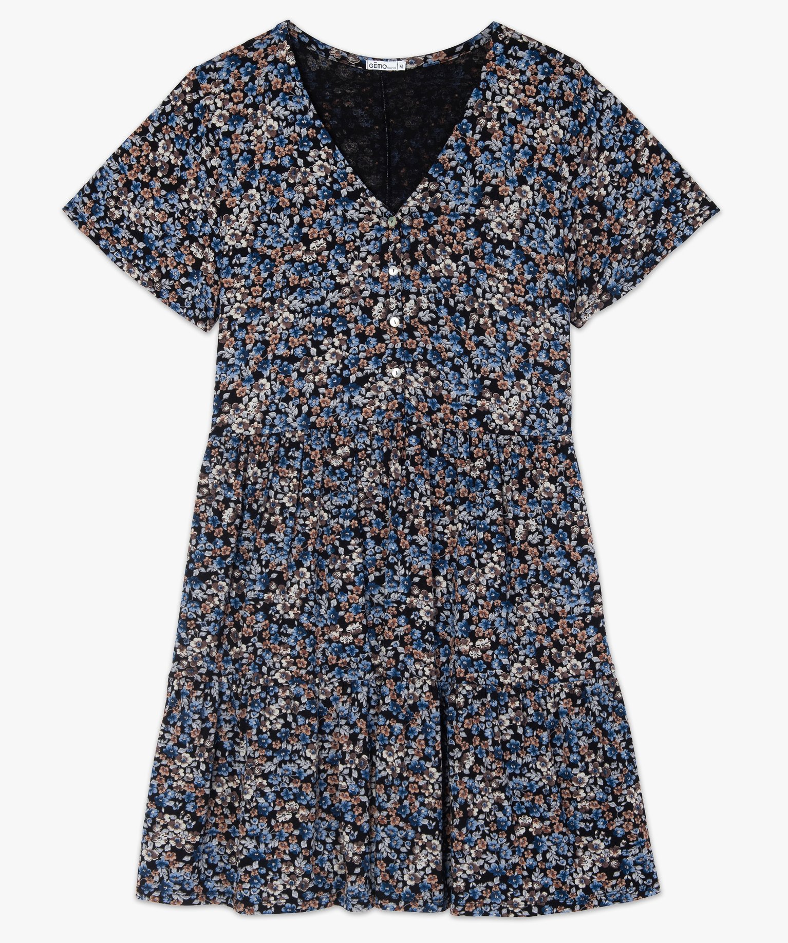Robe de grossesse et allaitement ample à motif fleuri imprime | GEMO