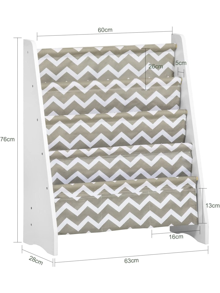 SoBuy Bücherregal in Hellgrau - (B)63 x (H)76 x (T)28cm günstig kaufen onesize