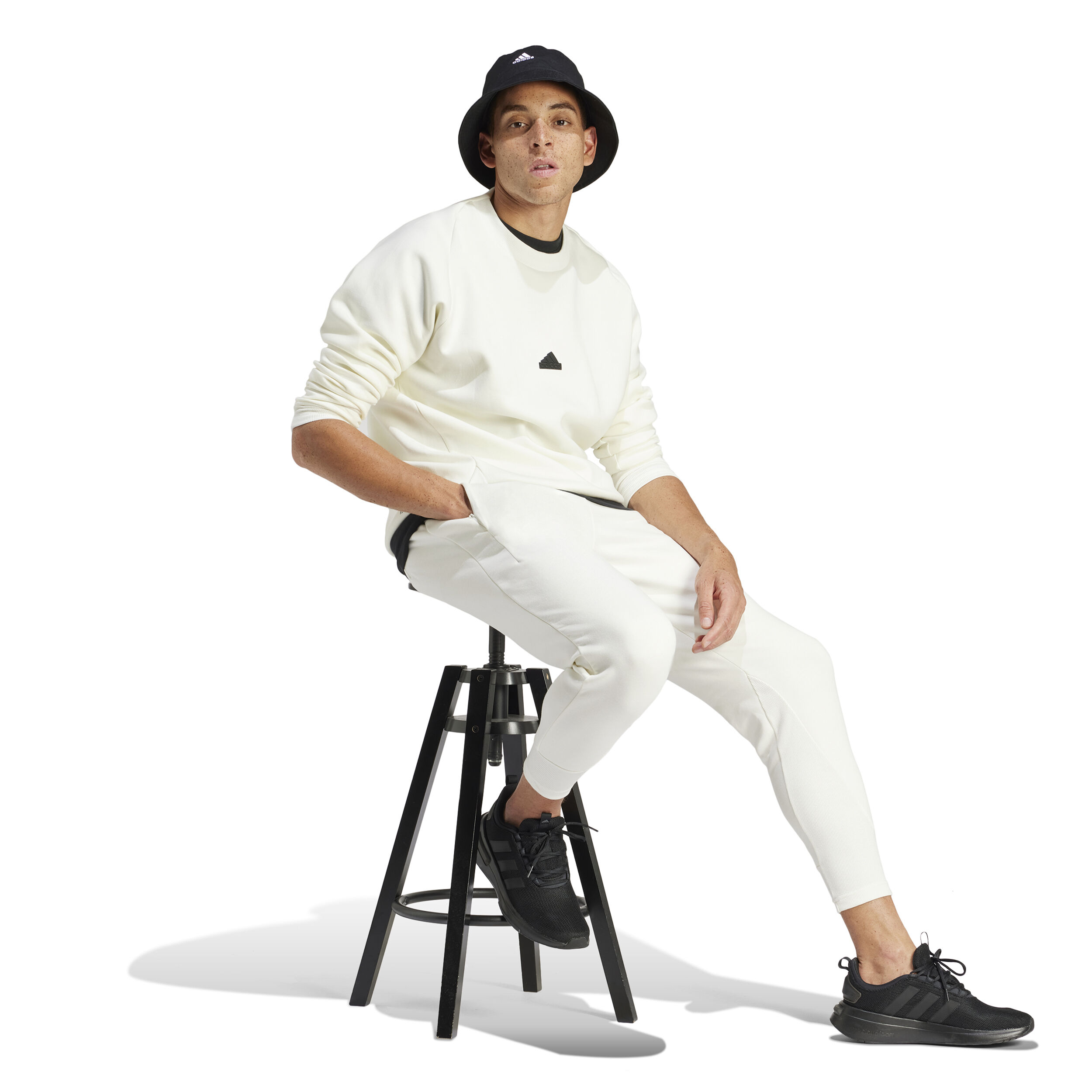 Zone Printed Crew T-Shirt Herren - Creme