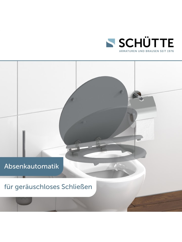 Schütte MDF WC Sitz SPIRIT GREY mit Absenkautomatik - (L) 45 x (B) 37 x (H) 5 cm günstig kaufen onesize