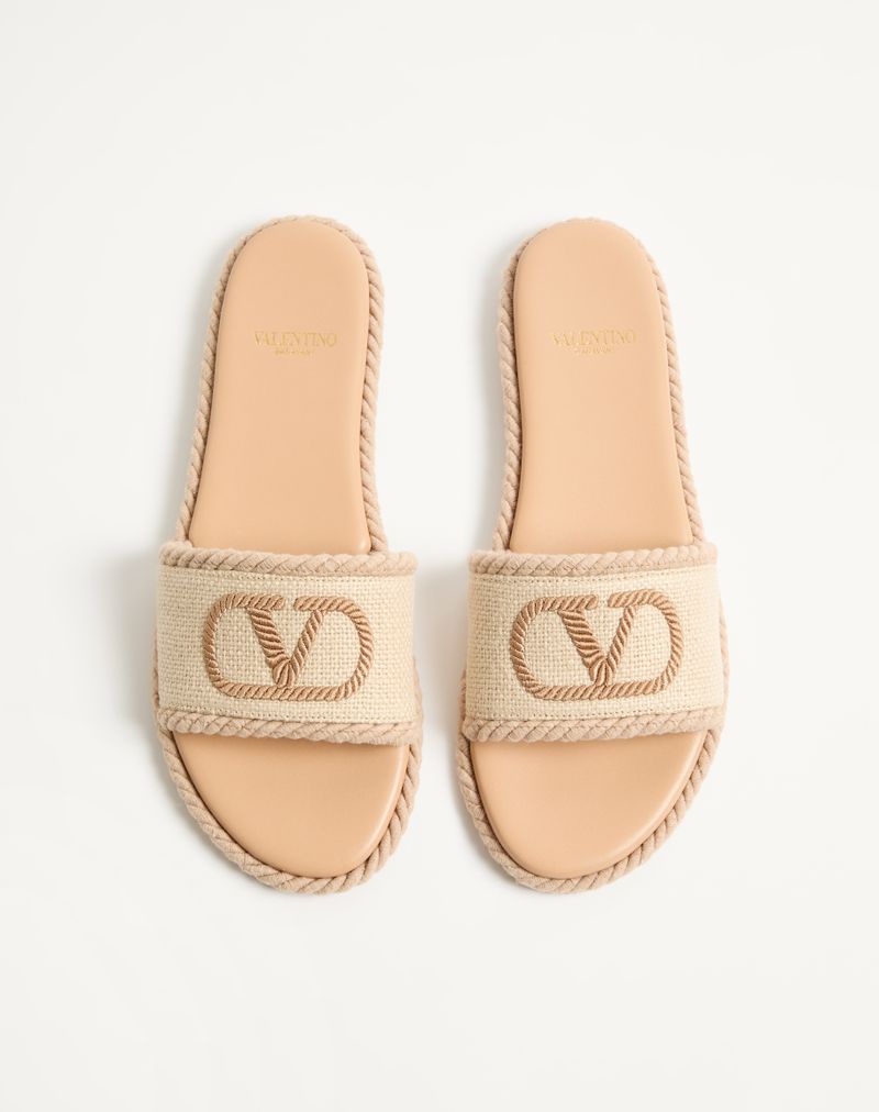 VLogo Torchon Slide Sandal I Linned Canvas