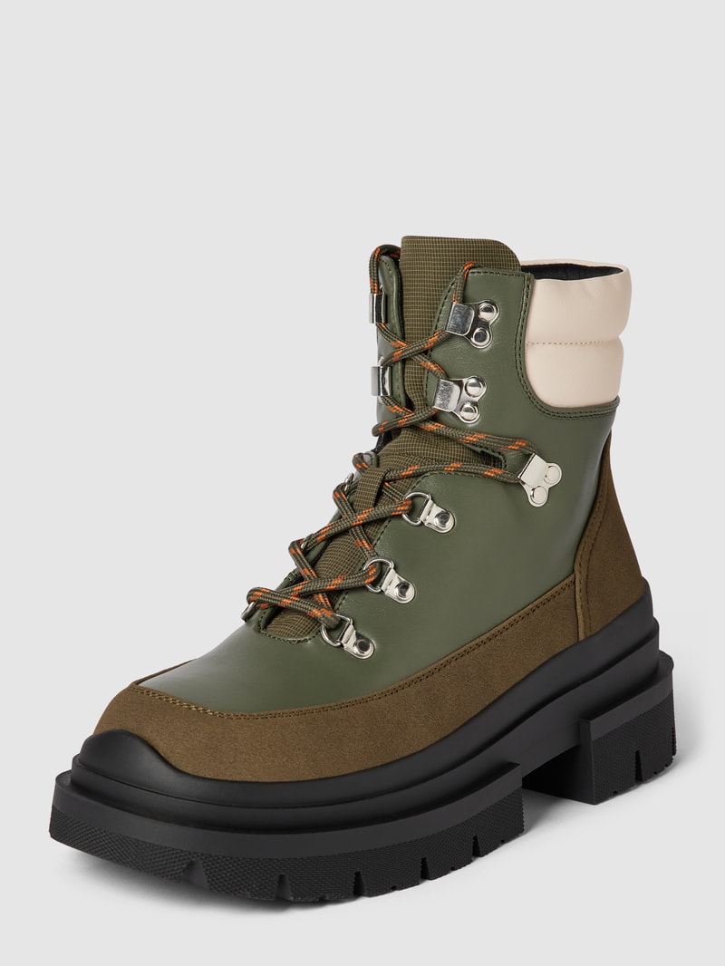 Stiefel mit Colour-Blocking-Design Modell 'BEATRIX' in olivgrün