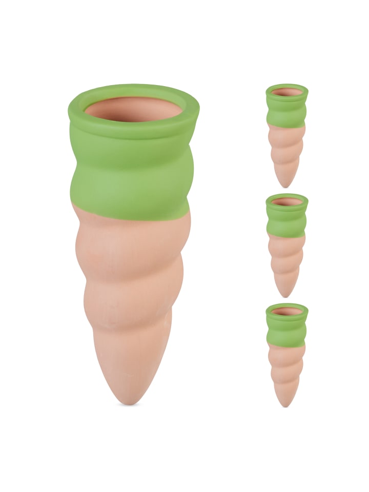 relaxdays 4 x Tonkegel in Terrakotta/ Grün - (H)11,5 x Ø 4,5 cm günstig kaufen onesize