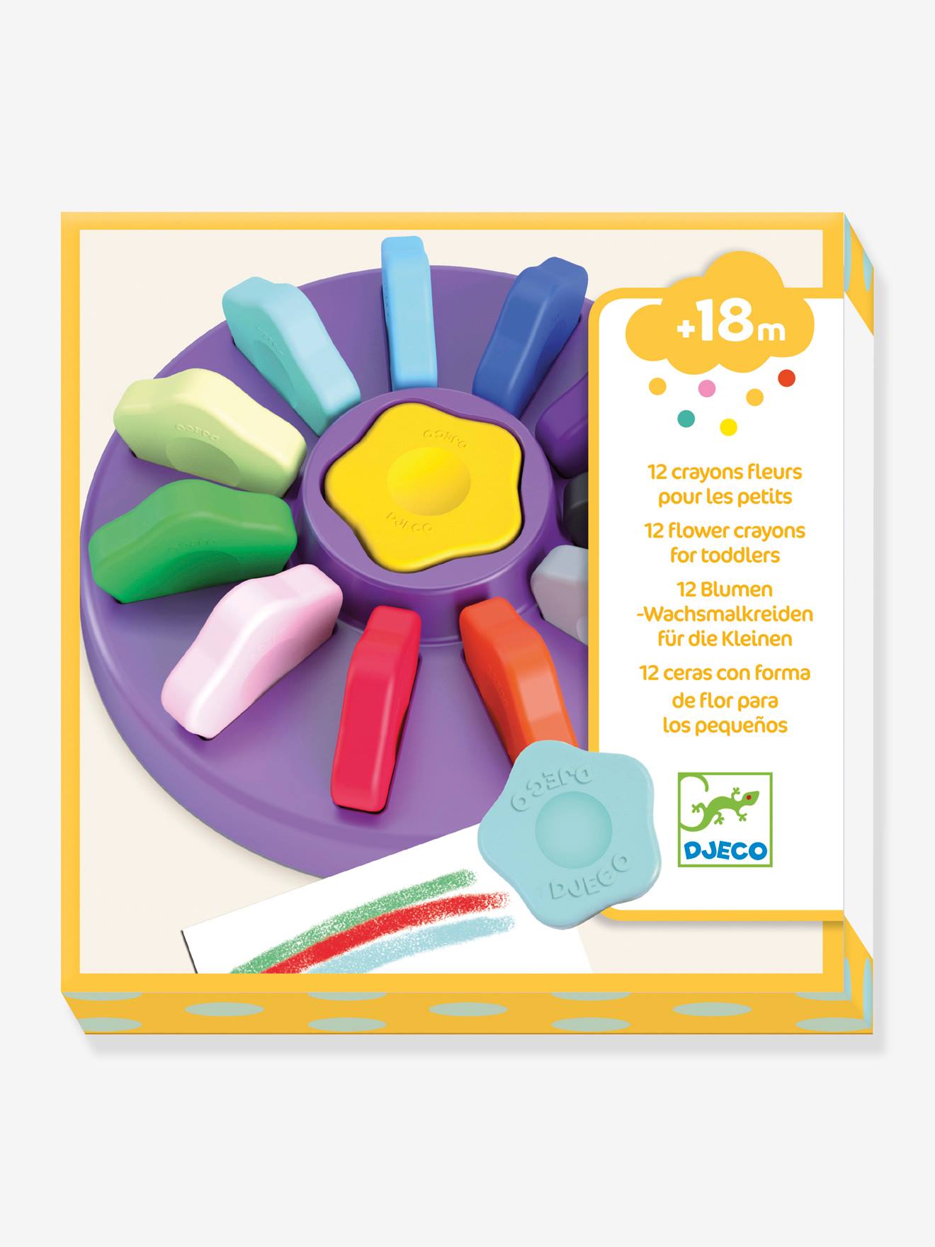 12 crayons Fleurs DJECO jaune