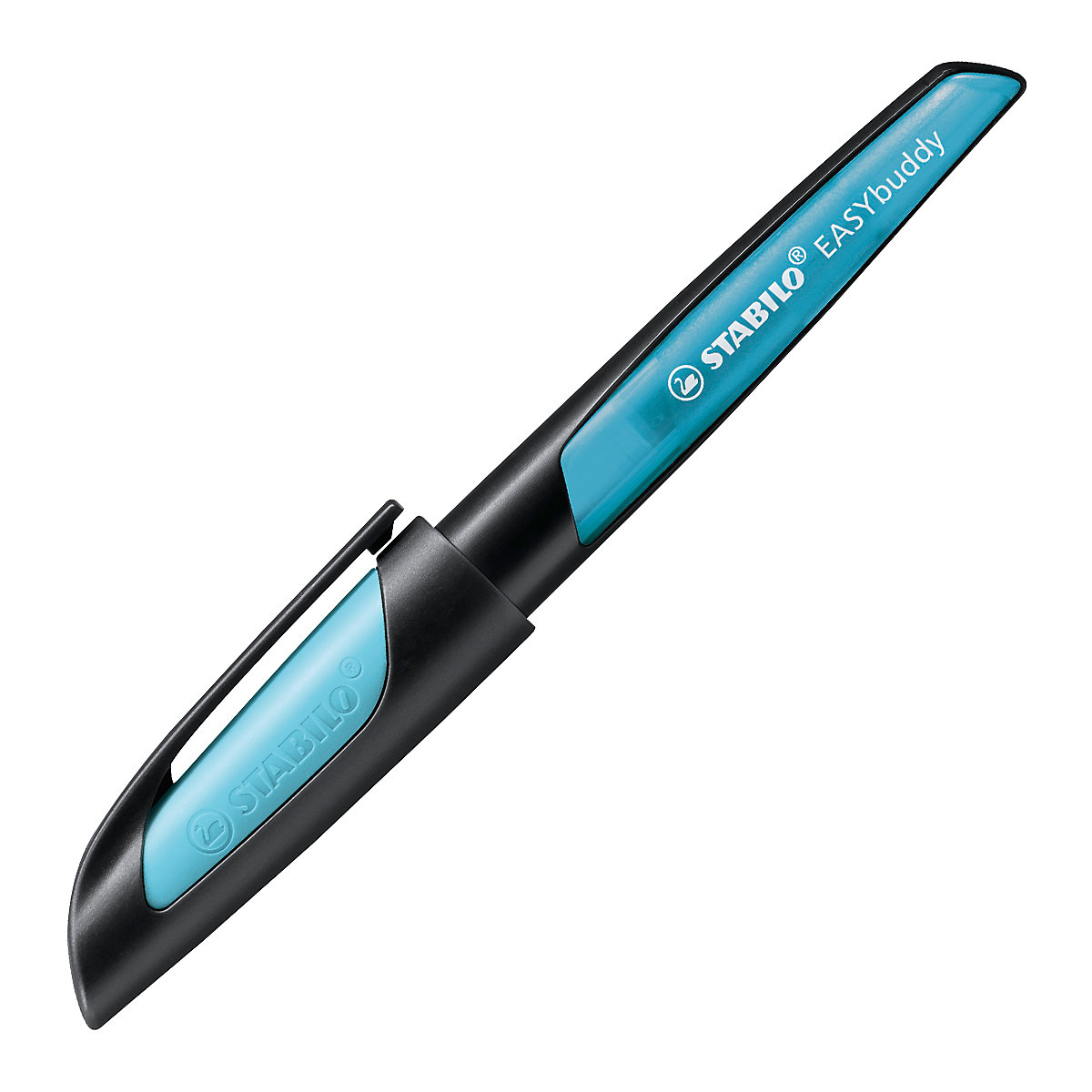 Schulfüller EASYbuddy M-Feder schwarz/hellblau, inkl. Patrone