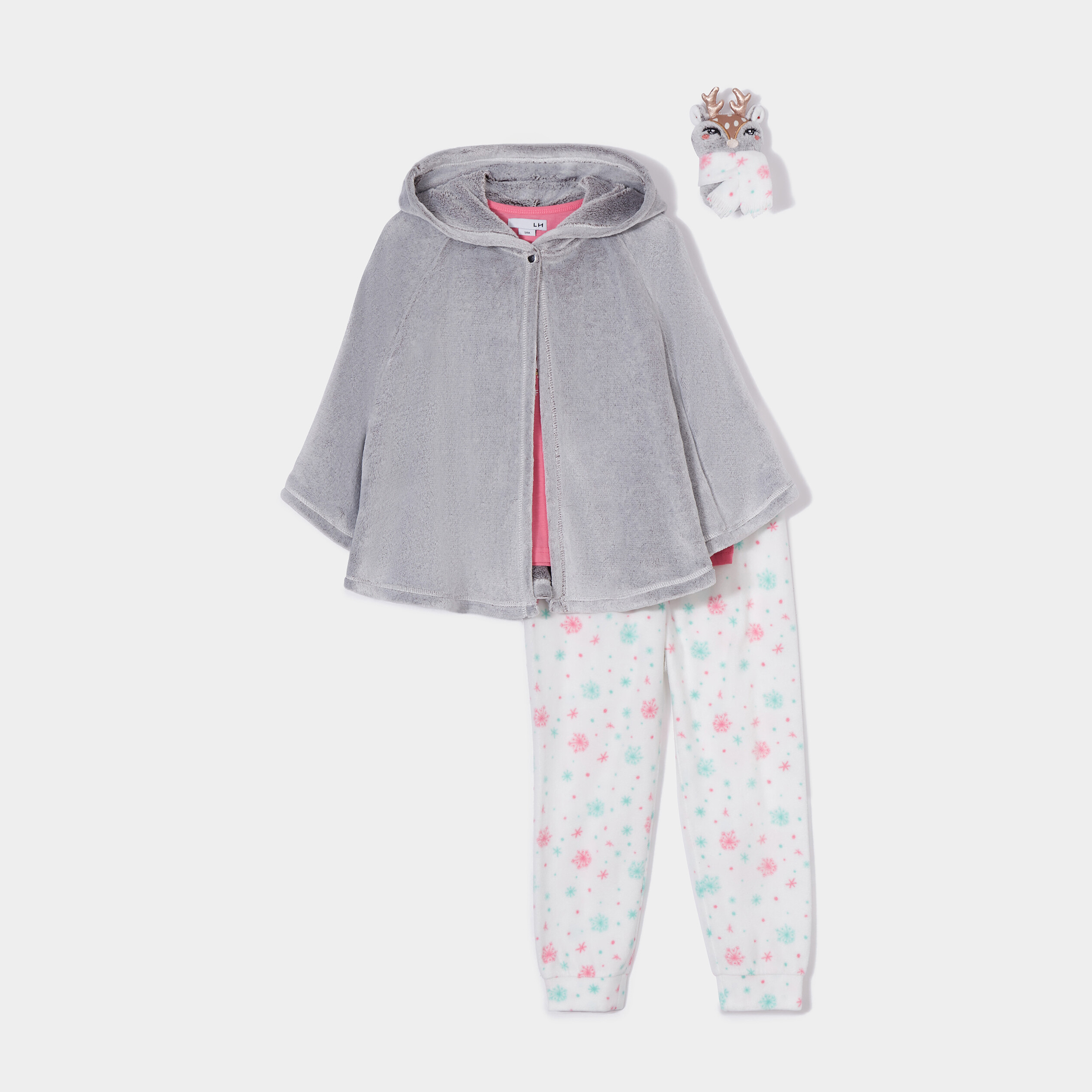 Ensemble pyjama 3 pièces avec peluche rose fille | La Halle