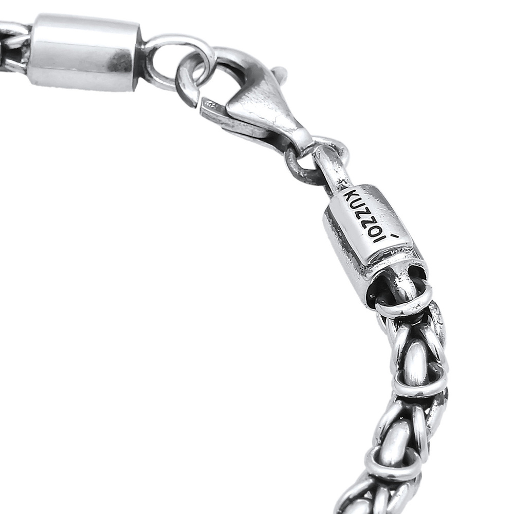 KUZZOI KUZZOI Bracelet Hommes de base Massive Moderne en argent sterling 925 Bracelet