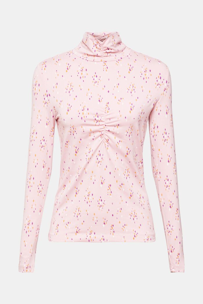 Gemustertes Longsleeve mit gerafften Details