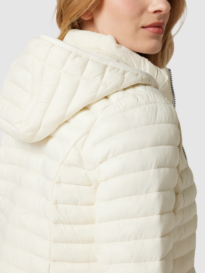 Steppjacke mit Label-Patch und abnehmbarer Kapuze in offwhite