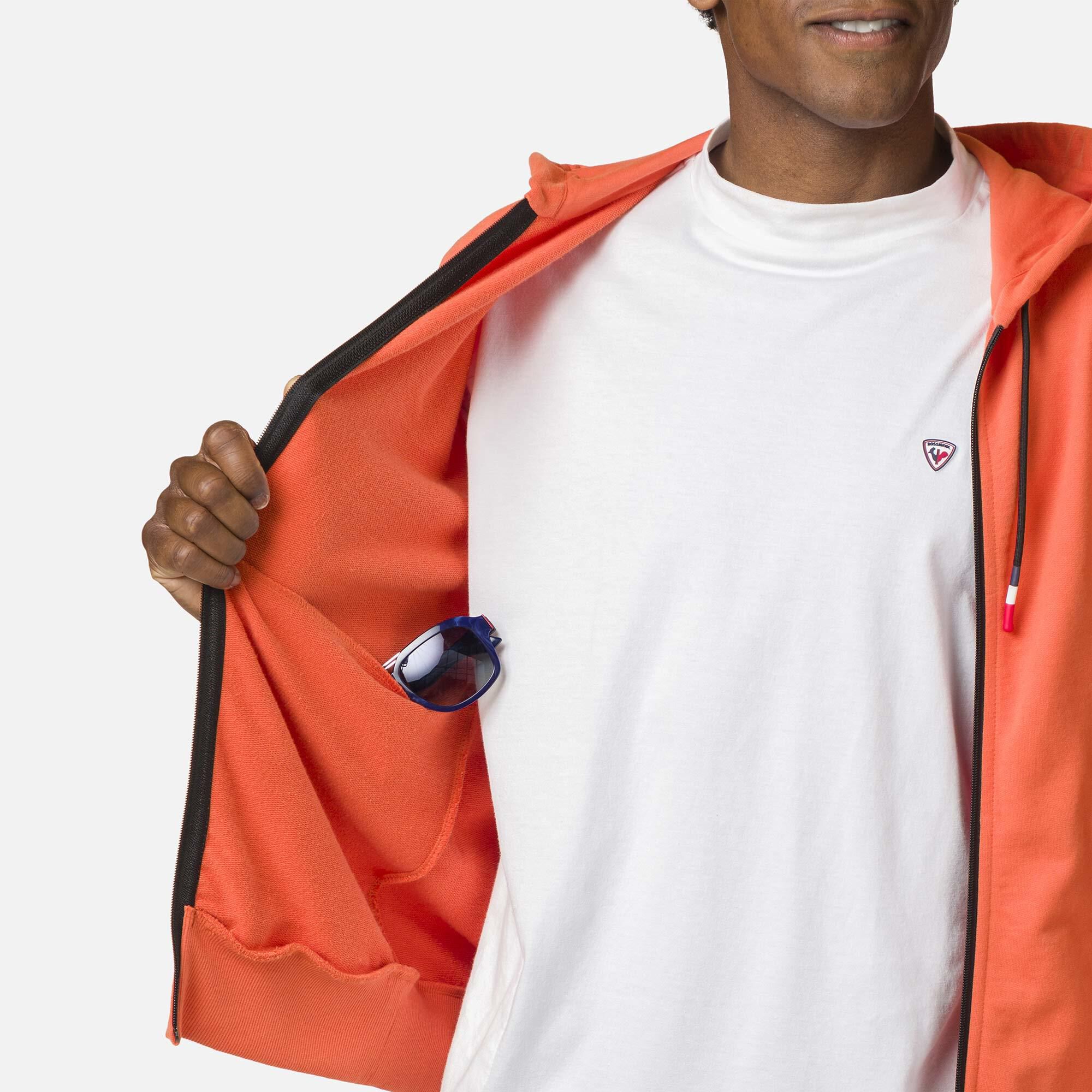 Sweat en coton à capuche zippé Logo Homme