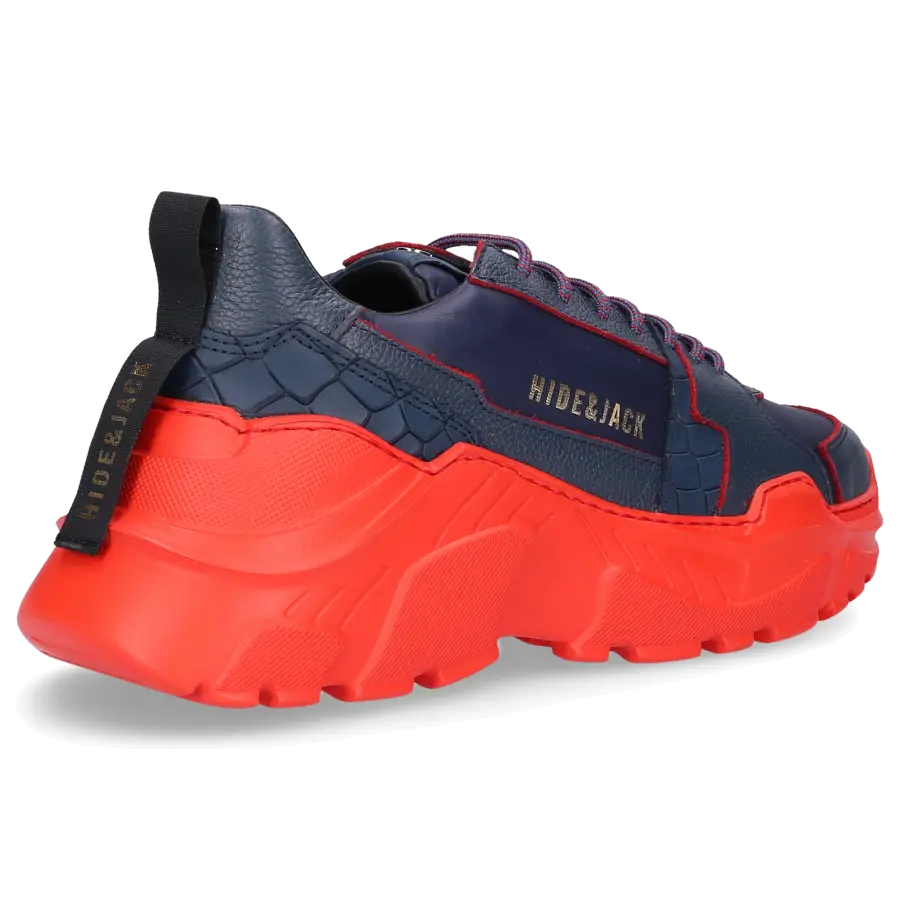 Hide & Jack - Sneaker low SPEEDBUMP Kalbsleder Logo blau - blau