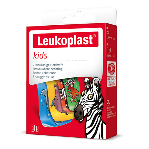 LEUKOPLAST kids Strips 19x56 mm 8 St/38x63 mm 4 St  12 St  Pflaster