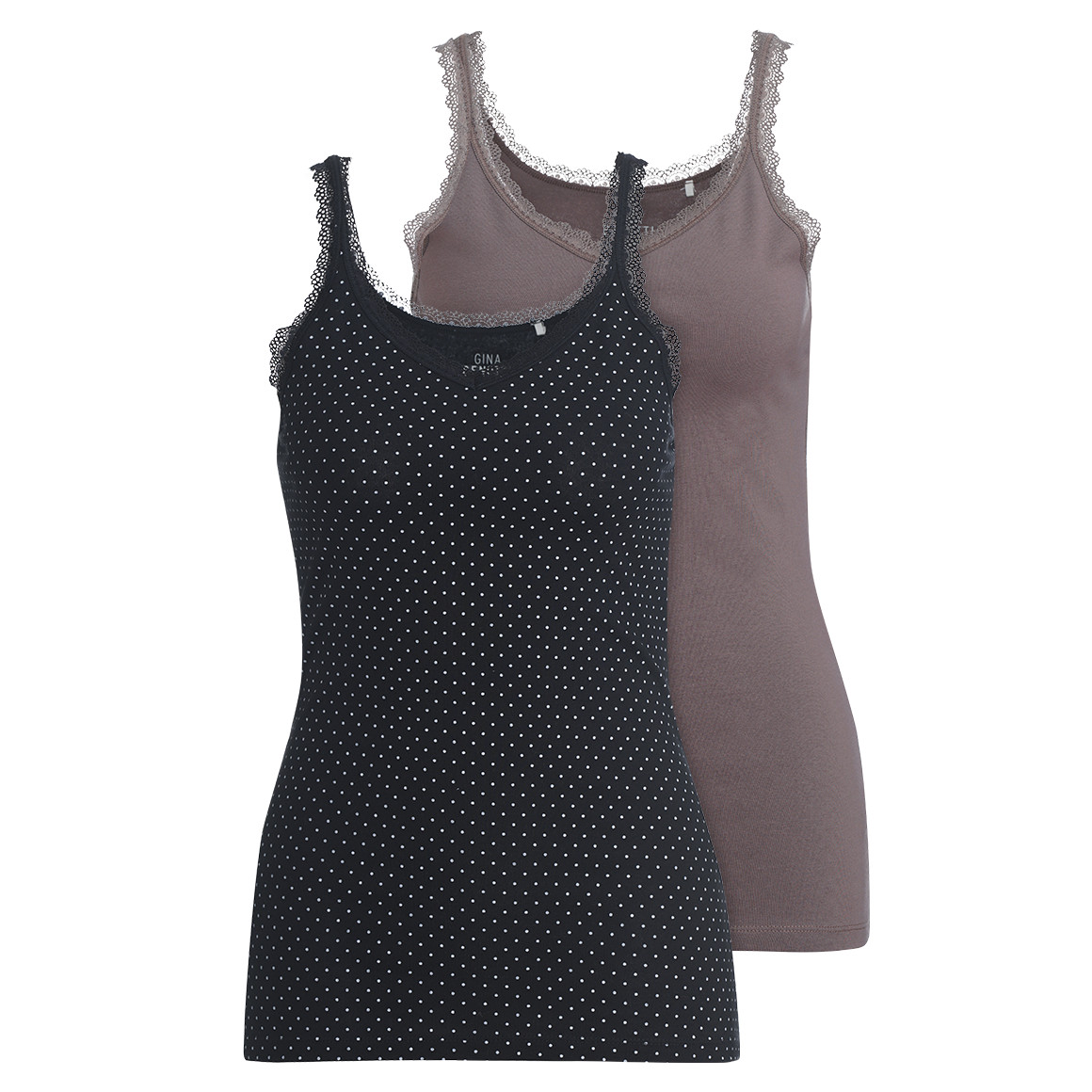 2 Damen Unterhemden mt Spitze