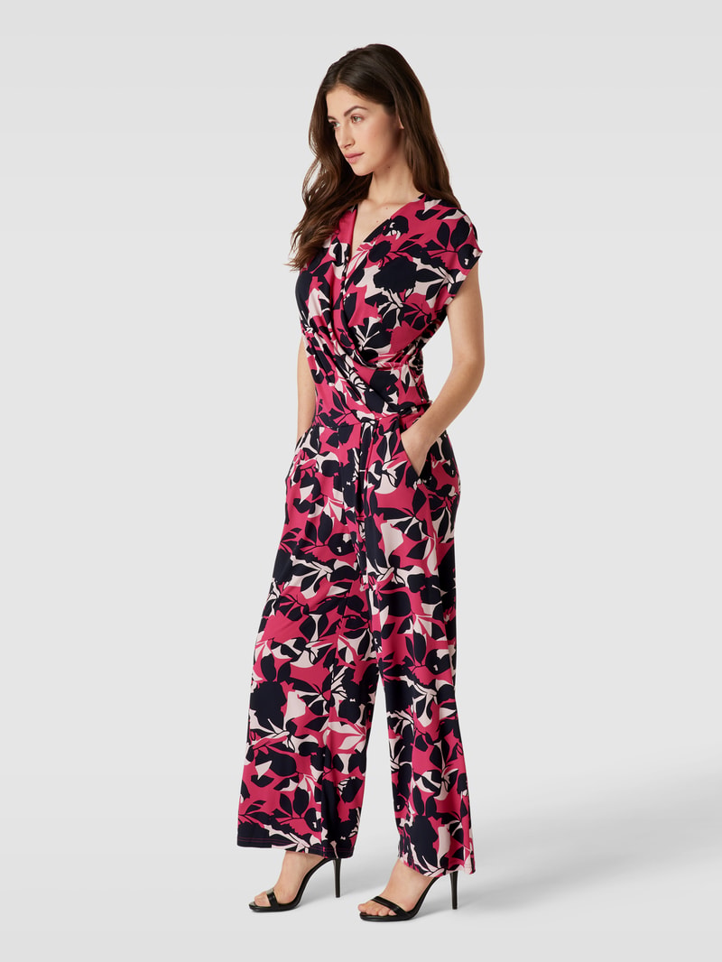 Jumpsuit in Wickel-Optik in marineblau