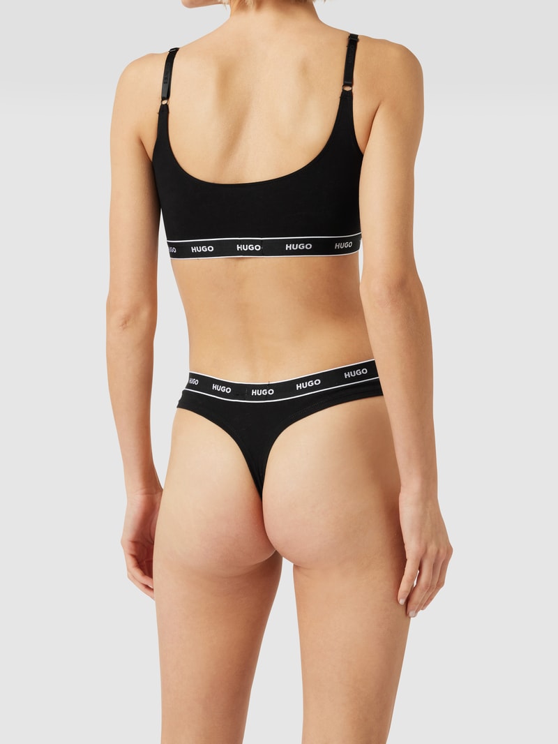 String mit Logo-Bund im 3er-Pack in schwarz