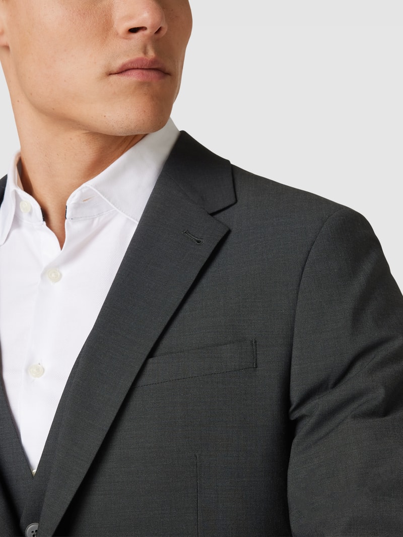 Slim Fit 2-Knopf-Sakko mit Pattentaschen in anthrazit