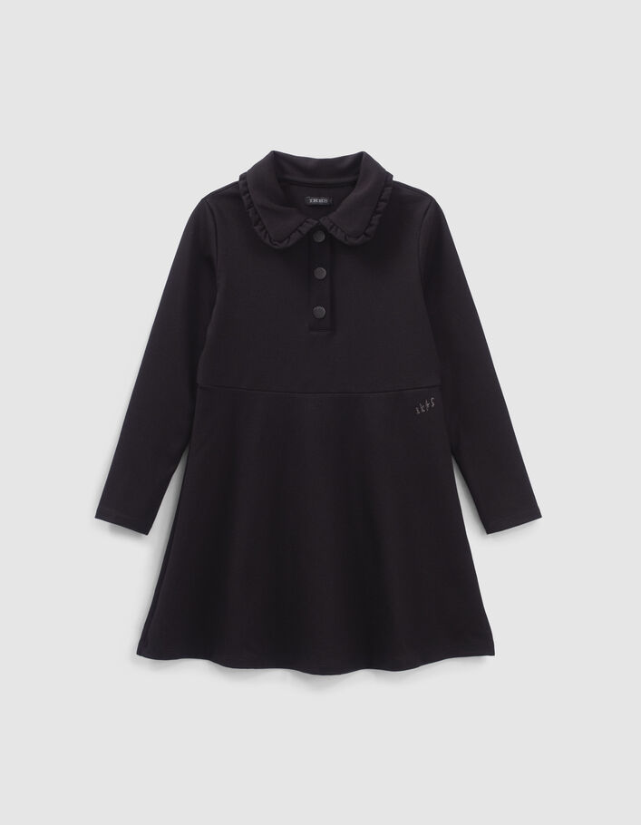Robe noire maille Milano à maxi col fille