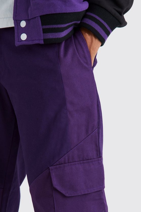 Slim-Fit Colorblock Cargo-Hose