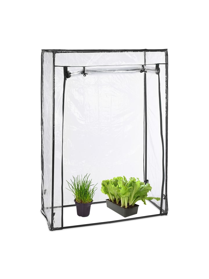 relaxdays Tomatengewächshaus in Transparent/ Schwarz - (B)100 x (H)150 x (T)50 cm günstig kaufen onesize