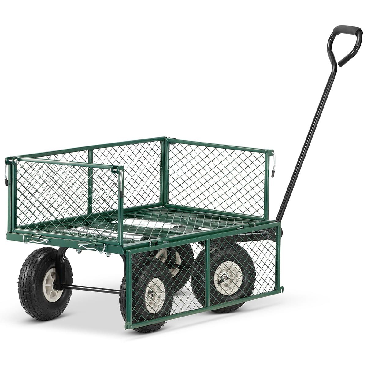 Masterman24 Transportwagen Gartenwagen, mit Profilreifen, 450kg belastbar herausnehmbare Plane