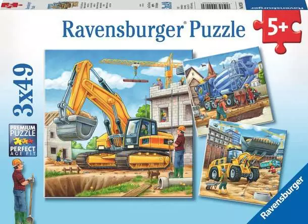 Kinderpuzzle ab 5 Jahren - Große Baufahrzeuge - 49 Teile