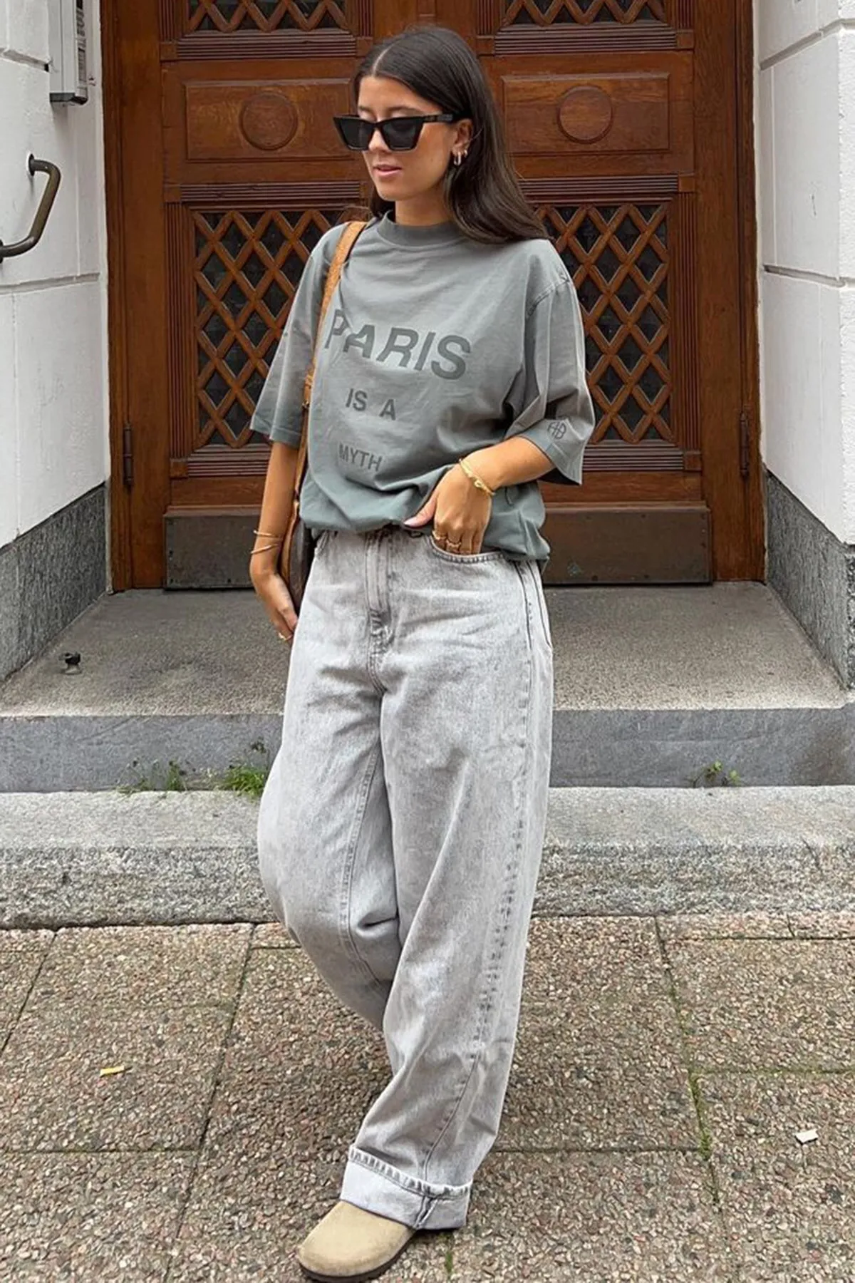 Madmext  Geräuchertes Paris bedrucktes Damen-T-Shirt Mg1654