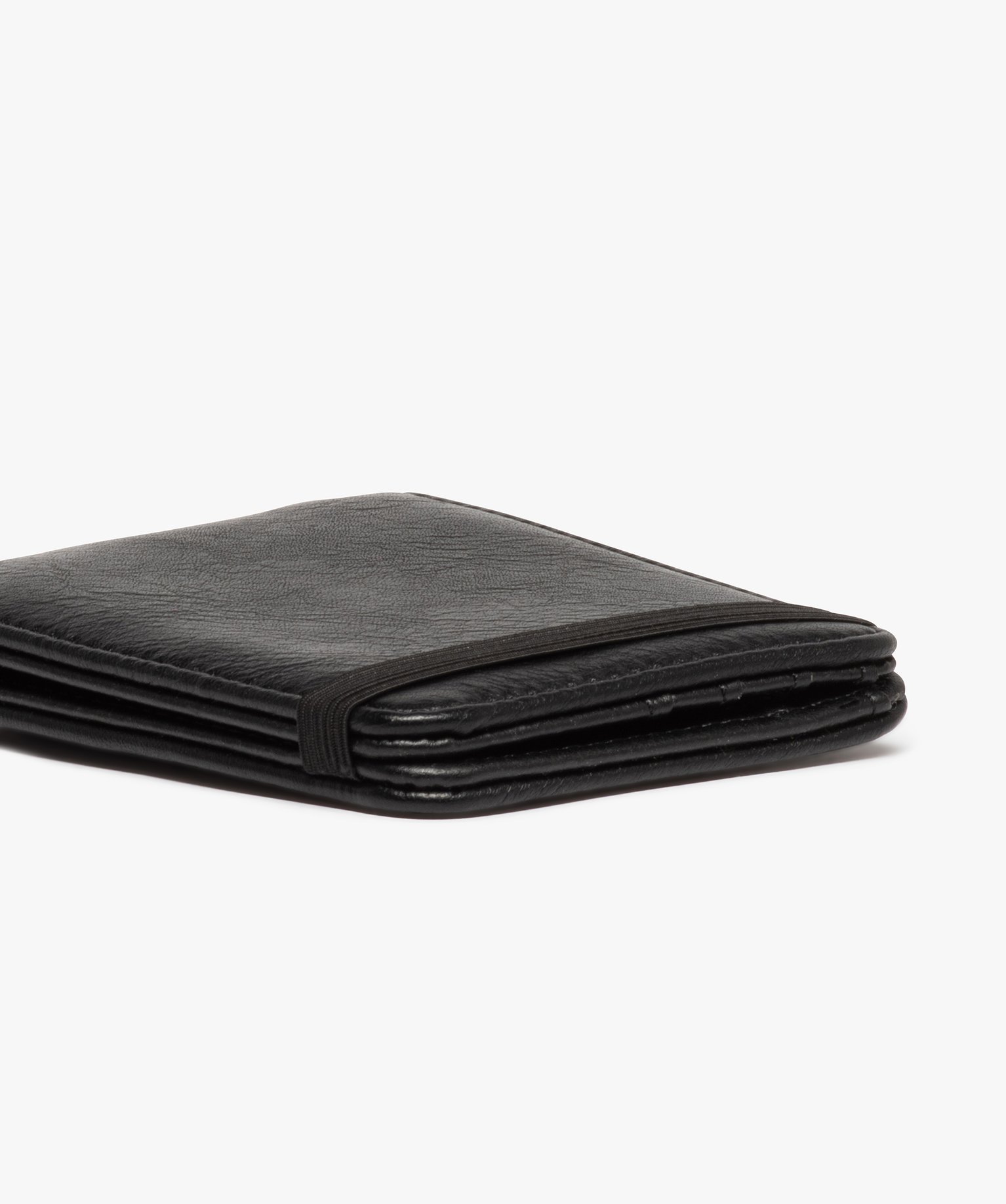 Portefeuille homme petit format avec bride élastique noir | GEMO