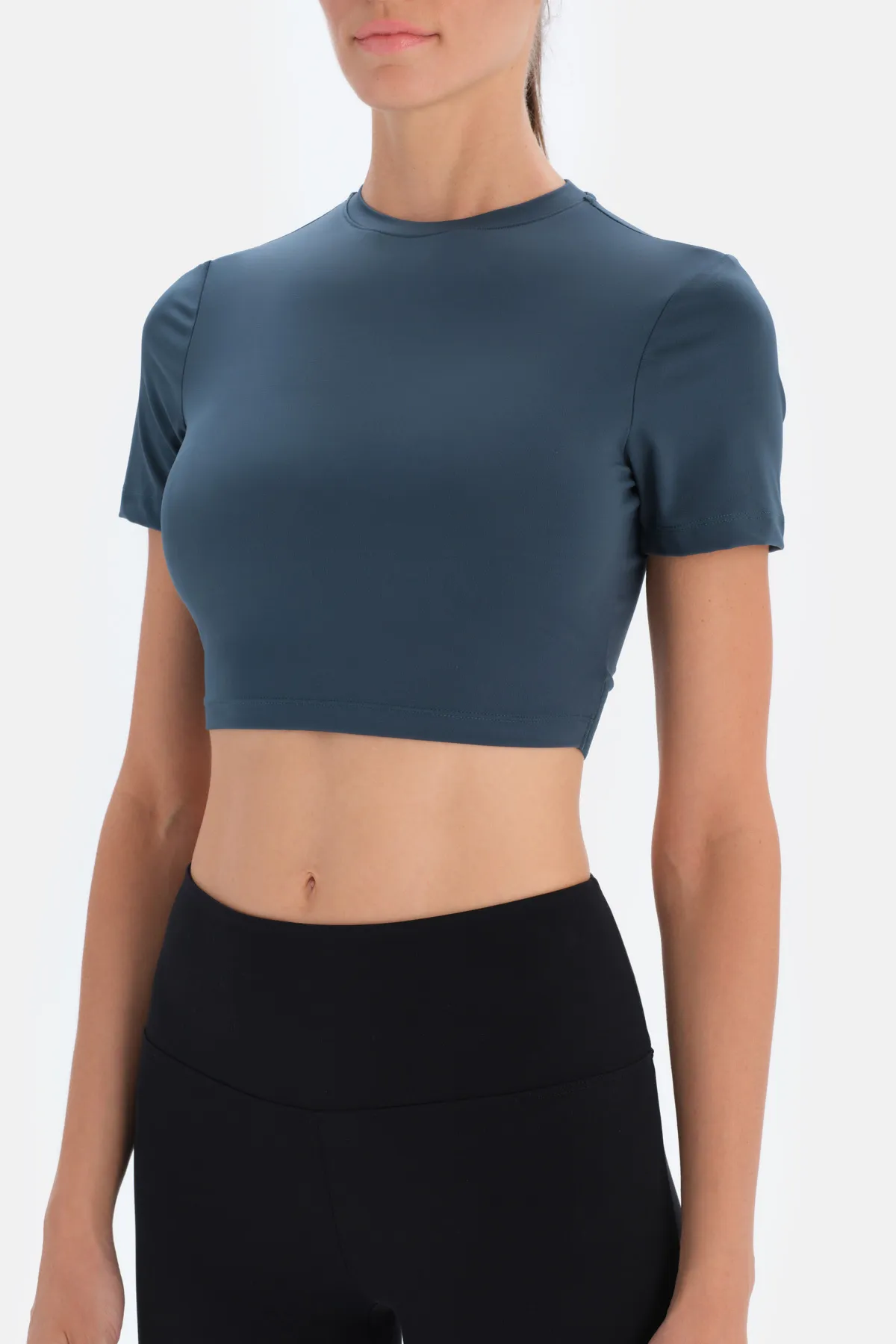 Dagi  Dunkelgrünes Damen-Kurzarm-T-Shirt