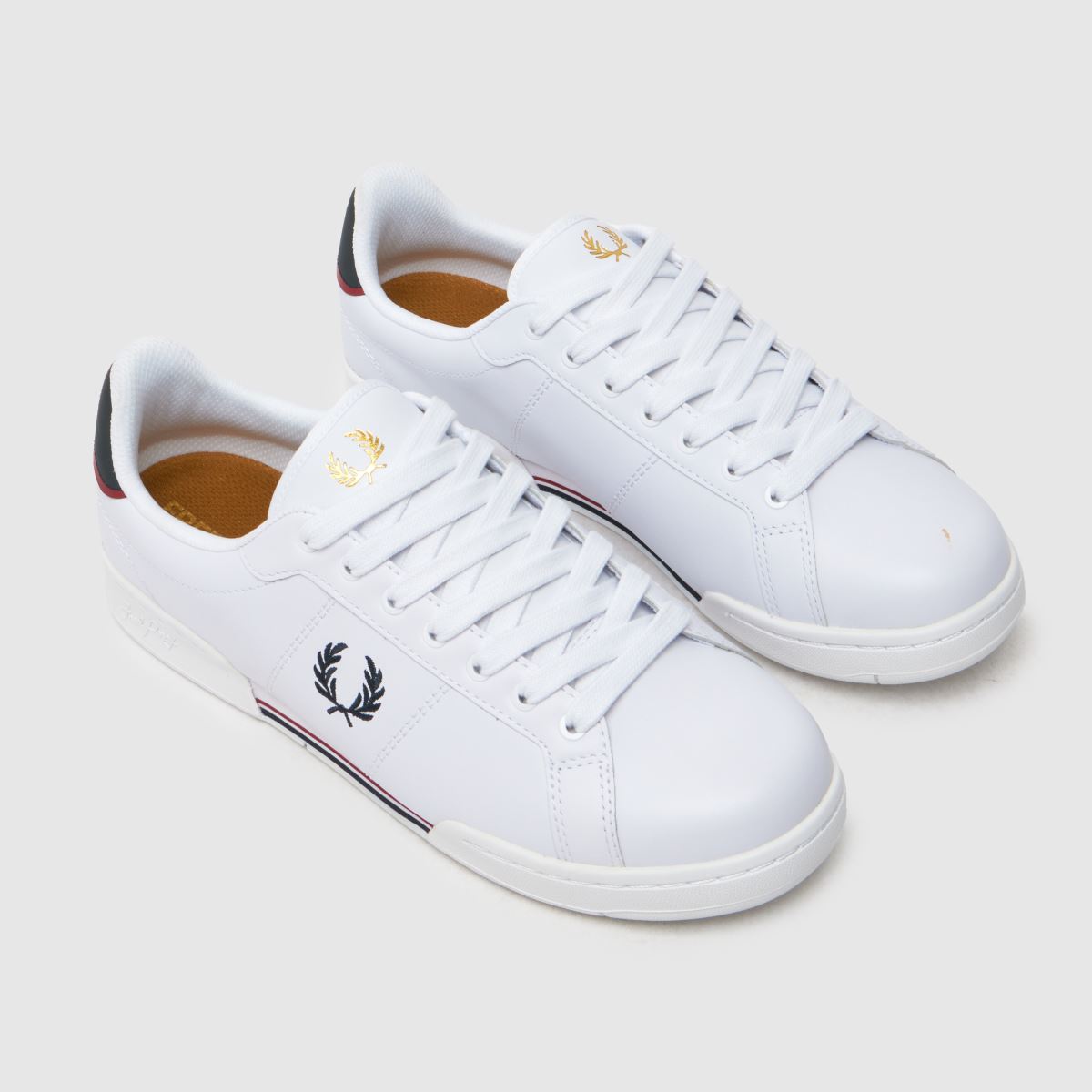 Fred Perry – B722 – Vita och marinblå sneakers