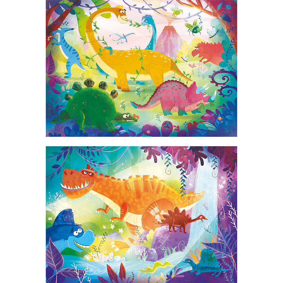 Puzzle 2x20 Teile - Funny Dinos