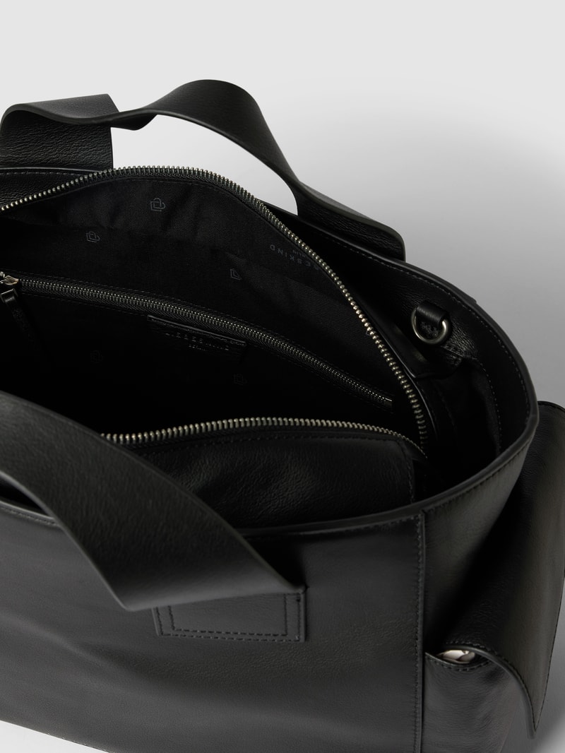 Shopper mit Label-Details Modell 'Sienna' in schwarz