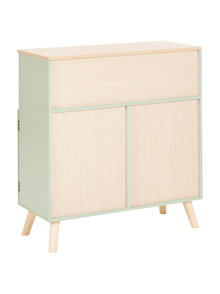 Beliani Sideboard LACKEY in Grün/Heller Holzfarbton - (W) 70 x (H) 74 x (L) 30 cm günstig kaufen onesize