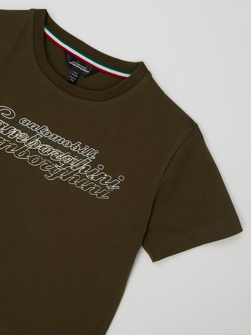 T-Shirt mit Logo in olivgrün