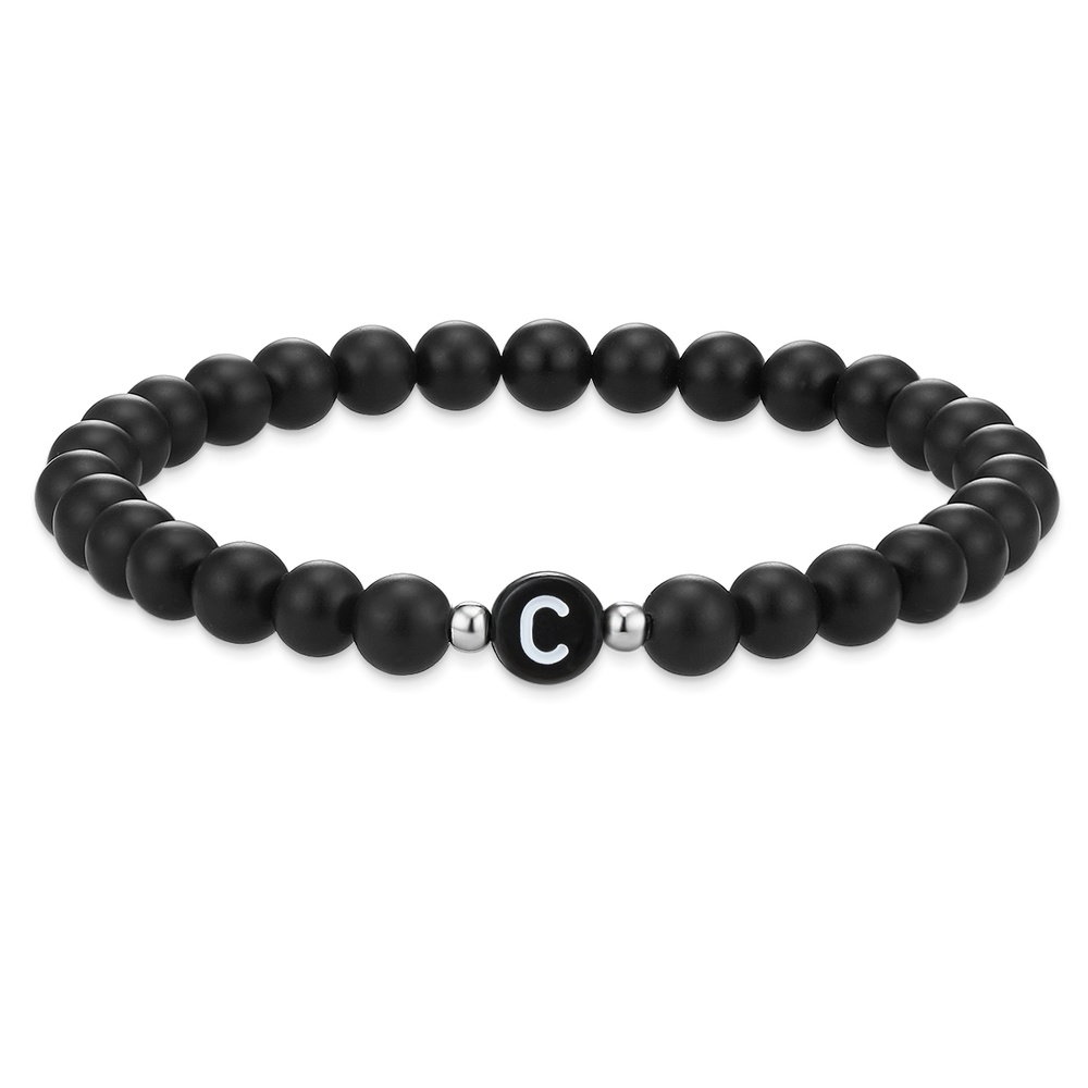 EASTSIDE Bracelet en pierres précieuses Lettres Agate en Noir Bracelet