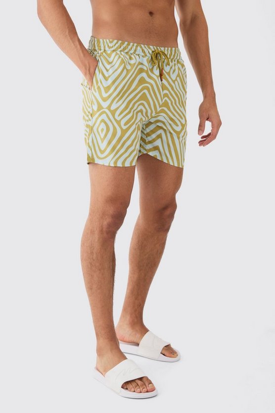 Mittellange Zick-Zack Badehose