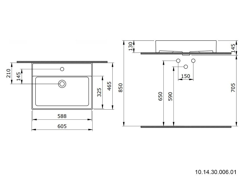 Aqua Bagno Waschbecken Aqua Bagno Loft Air Design Keramik Waschbecken 60 (Packung)