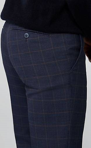 MEYER Chino-Hose Baumwoll-Woll Check Chino
