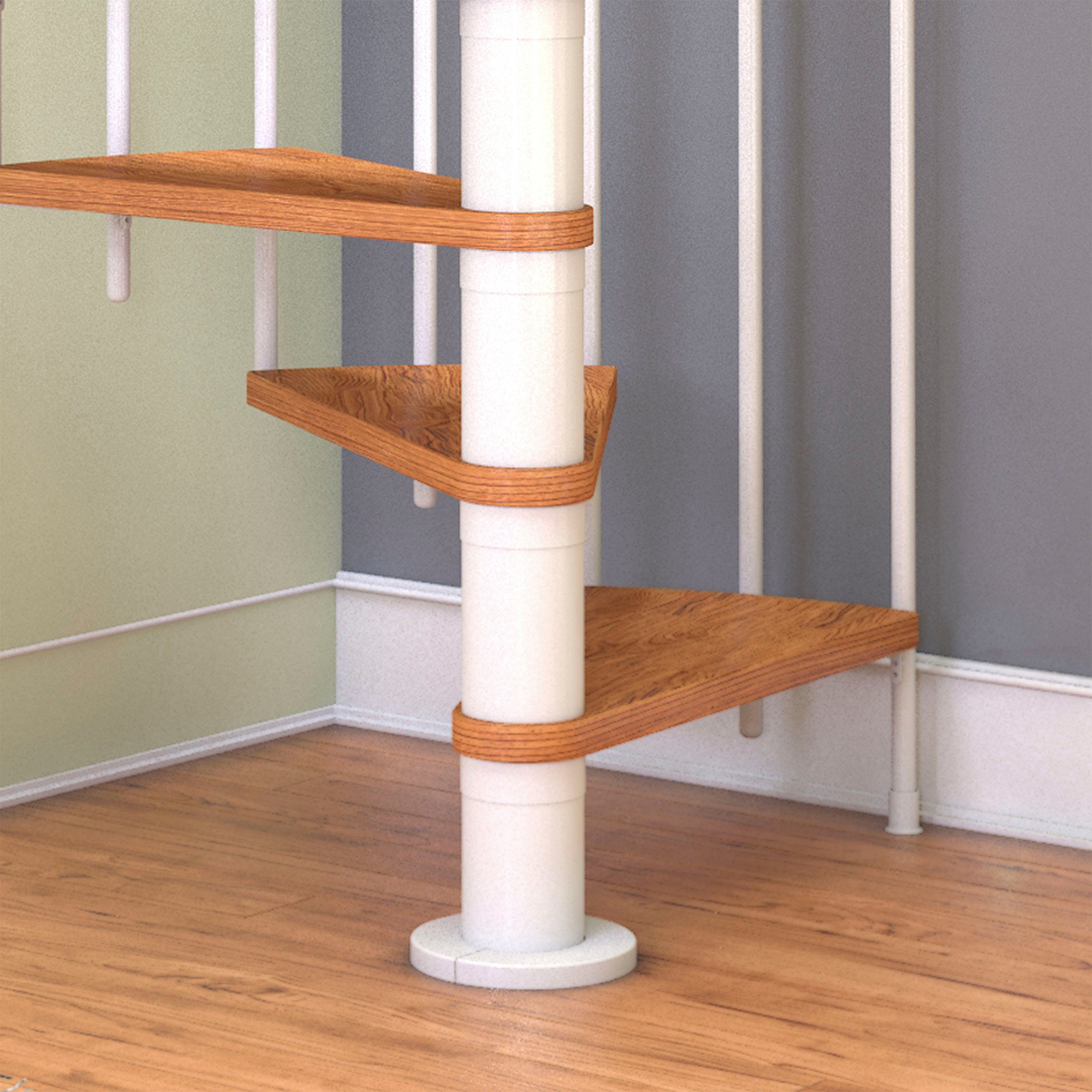 Dolle Spindeltreppe Montreal, für Geschosshöhen bis 282 cm, Stufen offen, Buche, Ø: 120 cm