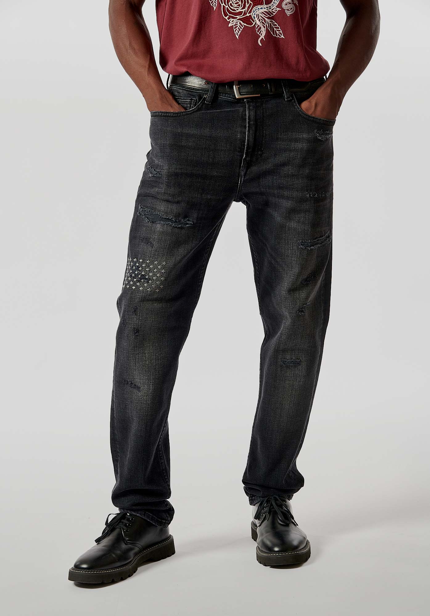 DARKO  Jean slim noir homme
