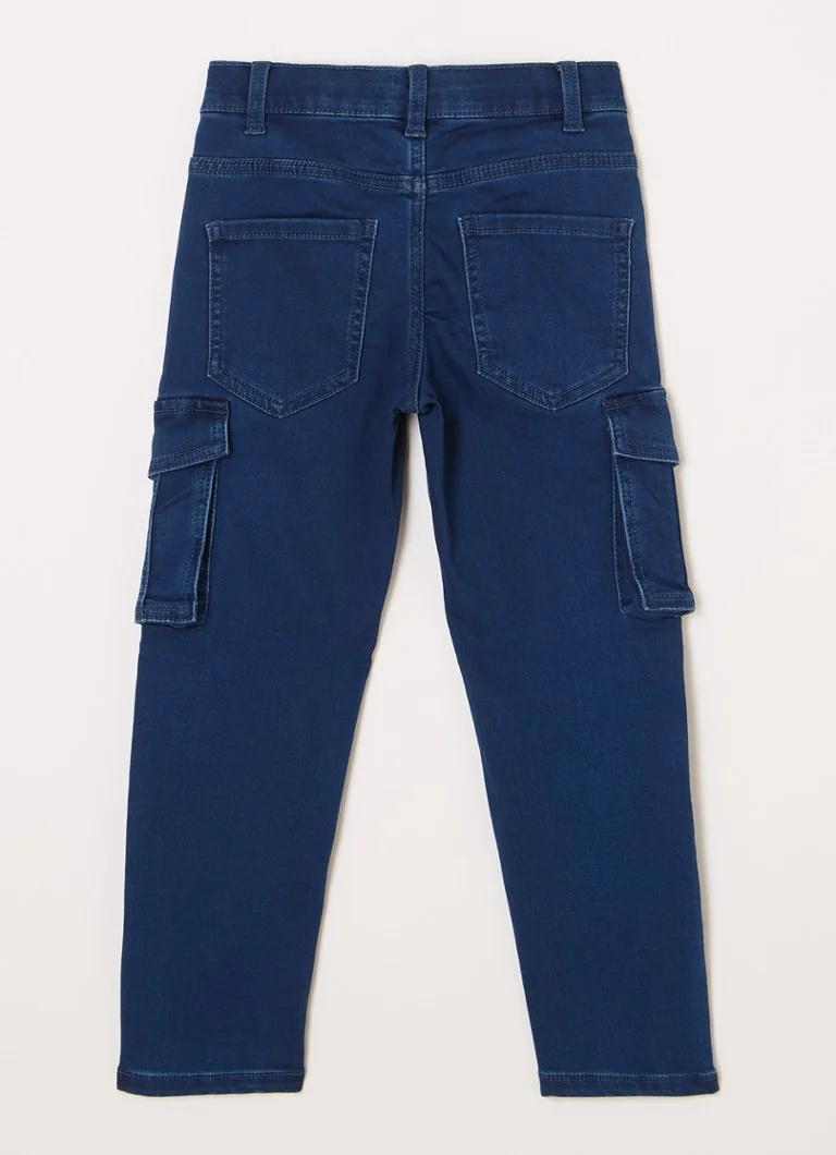 Pantaloni cargo Benetton slim fit din chambray