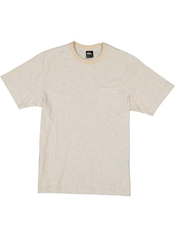 Quiksilver, T-Shirt, Bio Baumwolle, beige-blau gestreift