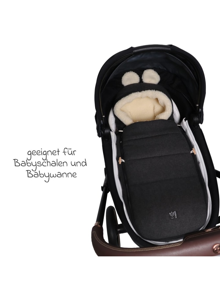 Kaiser Fleece-Fußsack Hoody Maus Wool Fütterung aus 100% Schafwolle in grau günstig kaufen onesize