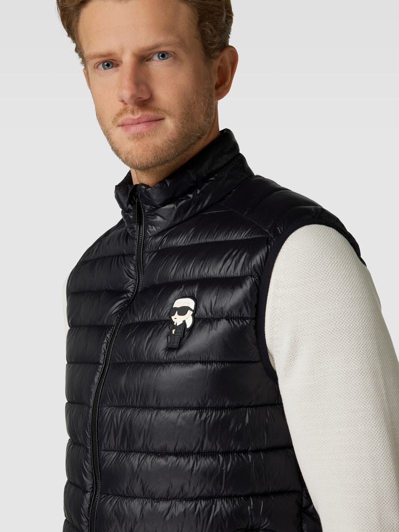 Weste mit Logo-Patch in schwarz