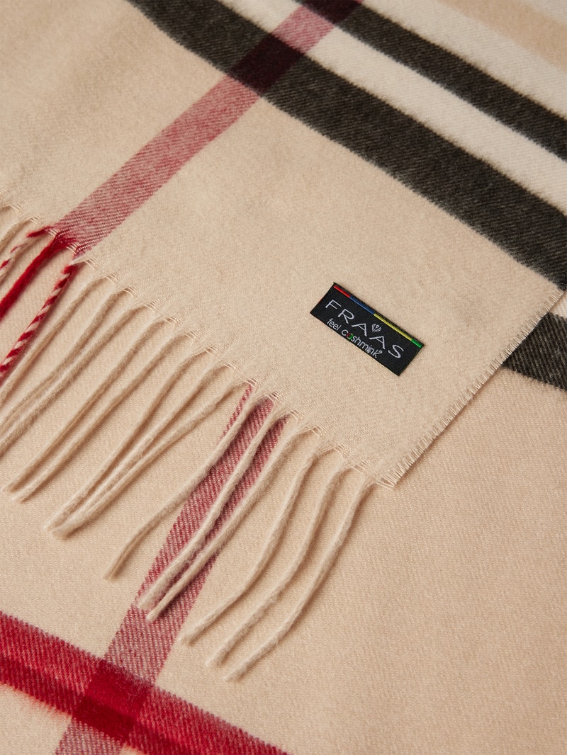 Schal mit Karomuster in beige