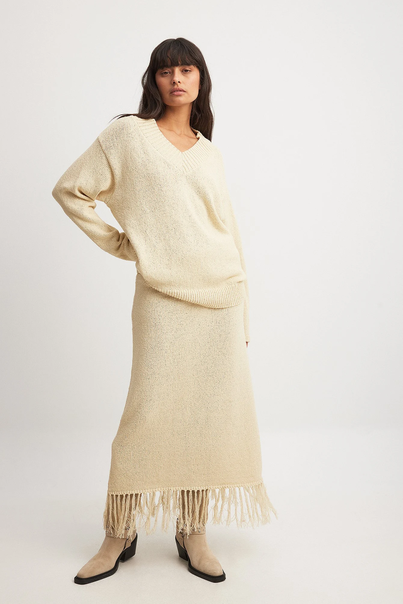 Strickpullover mit V-Ausschnitt