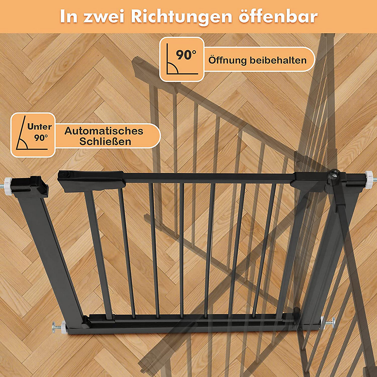 Türschutzgitter Metall 76 cm Höhe ohne Bohren