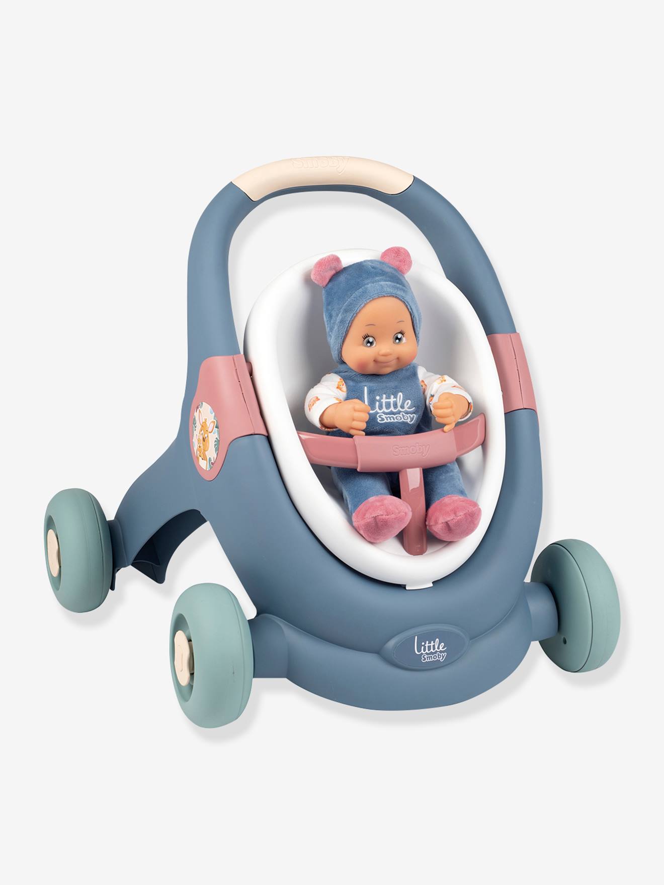 Smoby 3-in-1 Baby Lauflernhilfe/Puppenkinderwagen mit Puppe SMOBY - mehrfarbig