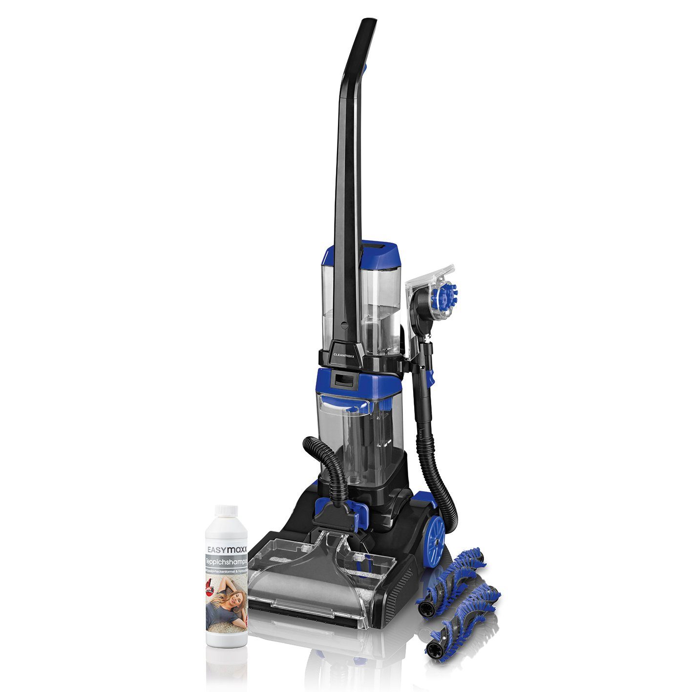 CLEANmaxx Teppichreinigungsgerät Teppich- & Bodenreiniger, 800 W, Waschsauger, Shampoonierer inkl. Bürsten & Shampoo