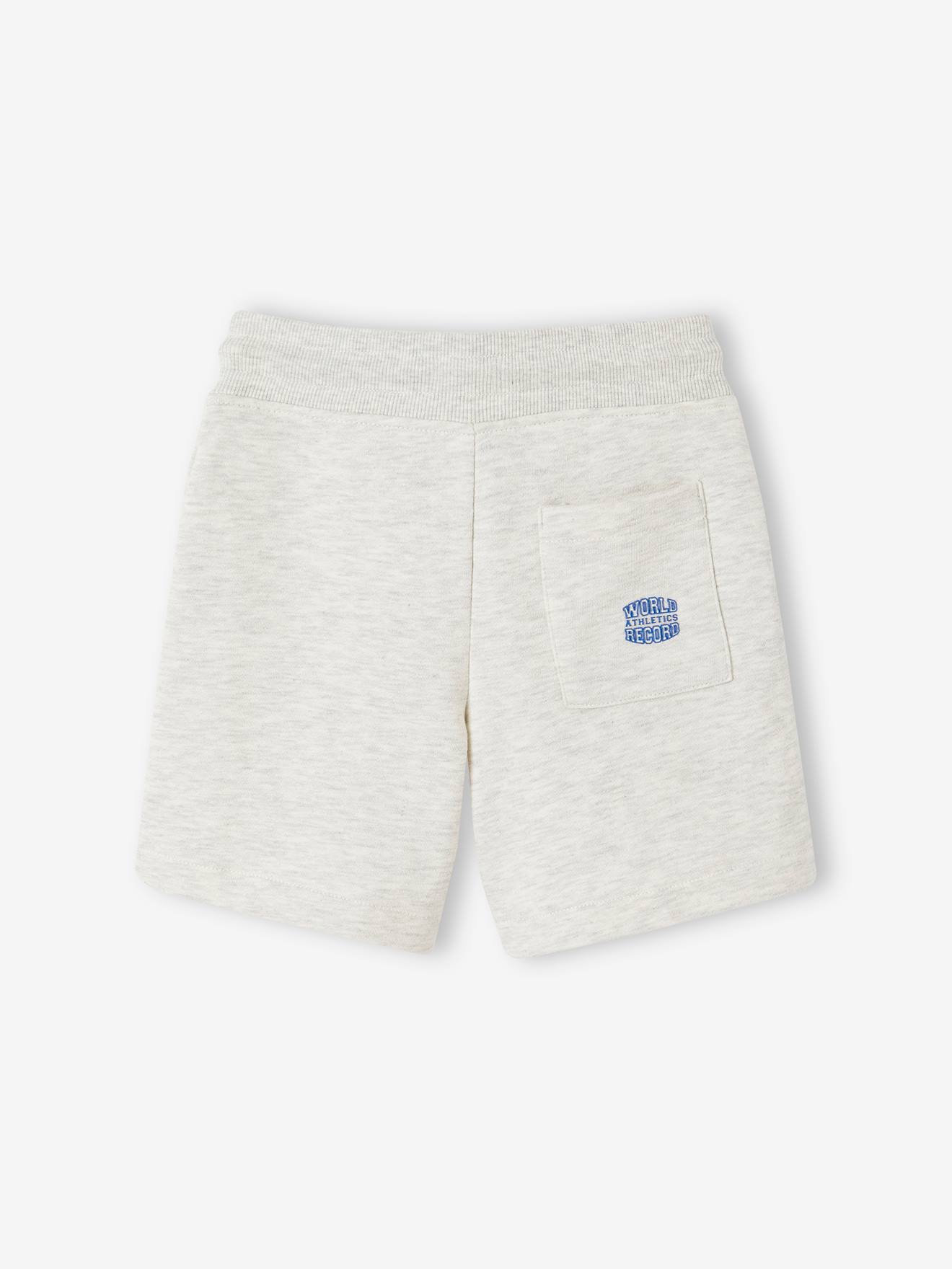 Vertbaudet Jungen Sport-Set: Sweatshirt & Shorts, personalisierbar Oeko-Tex - weiß meliert